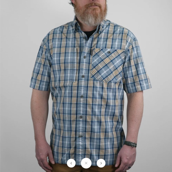 Dri Duck Men's Hometown Plaid Button Up Size Large Short Sleeve - Picture 2 of 3